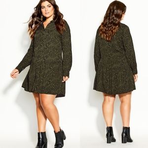 NWT CITY CHIC ANIMAL PRINT BUTTONDOWN SHIRT DRESS